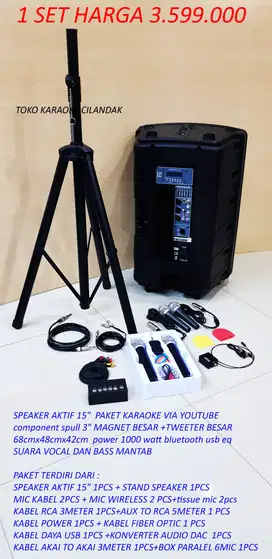 paket speaker aktif  15in lengkap