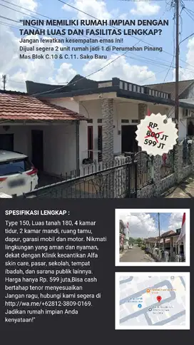 jual rumah murah di sako