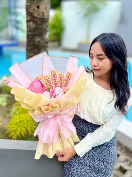 Bouquet Buket Bucket Coklat Cokelat Bunga Kado Hadiah Wisuda Valentine