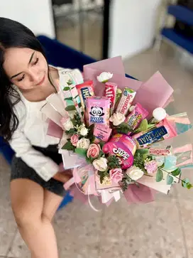 Bouquet Buket Bucket Bunga Coklat Kado Hadiah Gift Wisuda Valentine