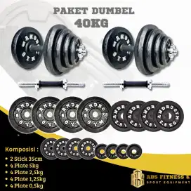 Dumbell Besi Set 40kg Adjustable Anti Pecah