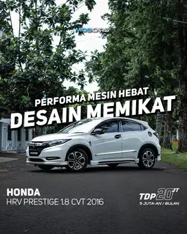 GARANSI MESIN 2 TAHUN HRV PRESTIGE CVT MATIC AT 2016 PUTIH HRV METIC