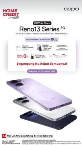 Segampang itu dapetin Oppo reno 13 Series dengan home credit
