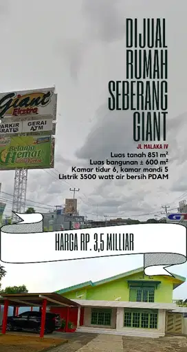 jual rumah seberang Giant mall