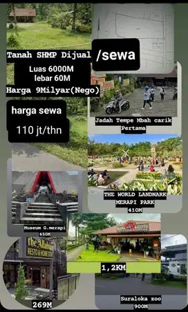 Di jual Tanah daerah wisata kaliurang sleman jogja