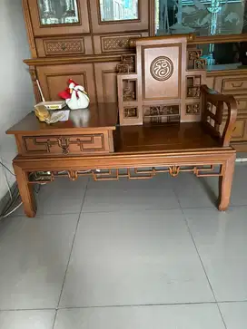 Meja kursi kayu jati ukiran antiq