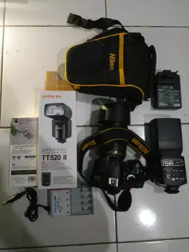 Paket Kamera Nikon DSLR D3200 + Lensa Tele + Flash Godox TT250