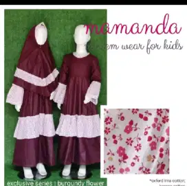 Gamis anak Mamanda sz XL (8-10 th) warna burgundy