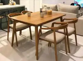 Set meja kafe jati
