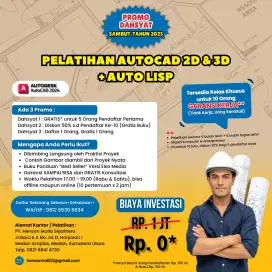 KURSUS LES AUTO CAD TERJAMIN BISA DAM MAHIR