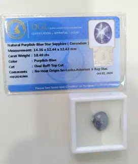 Natural Purplish Blue Star Sapphire