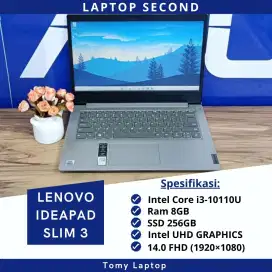 LENOVO IDEAPAD SLIM 3 CORE I3-10110U RAM 8GB SSD 256GB LAYAR 14.0 FHD