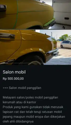 Salon mobil plus coating (bisa datang ke rumah customer)