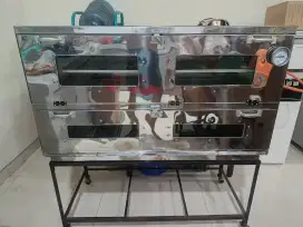 Oven gas stainless api atas bawah ukuran 120 x55 x65cm