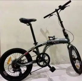 Sepeda Lipat Folding Bike 20 Rubick Gyro 8 Speed Discbrake Hijau