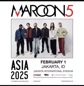 Dijual murah 2 tiket Maroon 5