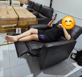 SCANDIA Sofa Recliner 1 Seater . Kursi Sofa Coklat santai 97X95X103CM