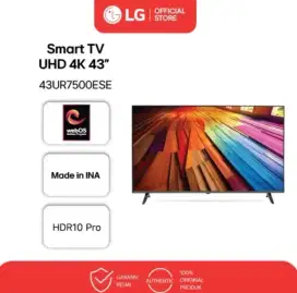 Smart tv LG 43UR7500ESE 4K UHD Garansi 1th