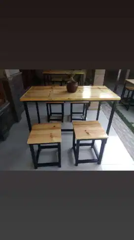 Set meja kursi caffe,resto rangka besi