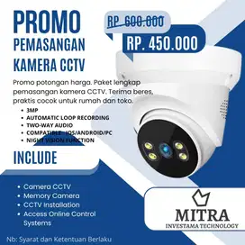 Paket Lengkap 1 set Kamera CCTV HD siap Pasang ke Lokasi!.