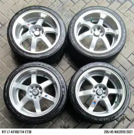 Jual velg + ban r17 ssr 4x100 4x114,3 jazz yaris vios avanza xenia dll