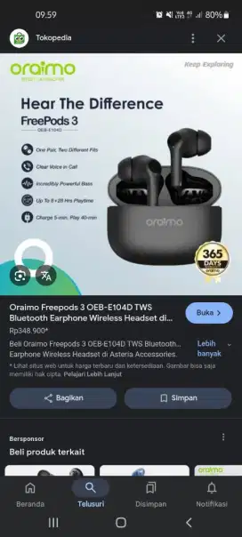 Dijual cepat headset bluetooth ORAIMO
