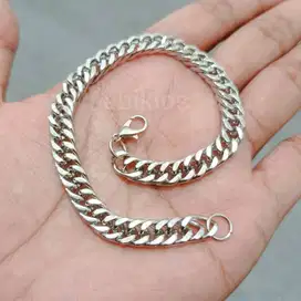 perhiasan pria craft good gelang gl131 silver kilap