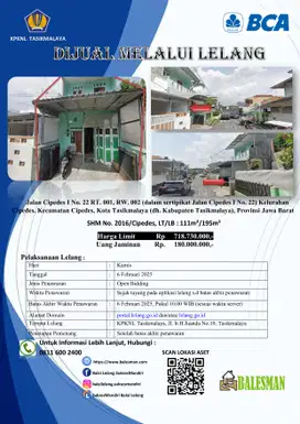 DIJUAL RUMAH WILAYAH TASIKMALAYA !