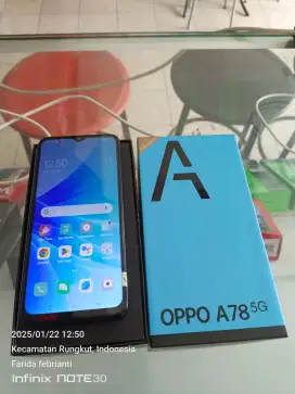 Oppo A78 5G 8/256gb bekas fullset normal bisa TT