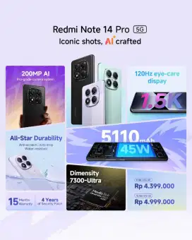 REDMI NOTE 14 PRO 5G CASH ATAU CREDITS