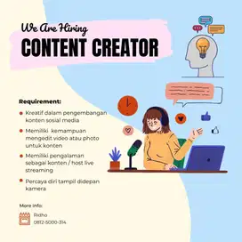 Dibutuhkan team sales utk online / conten creator