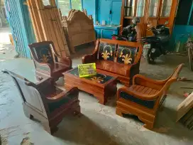 Kursi tamu minimalis semut full kayu jati