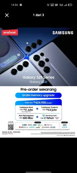 PO Samsung S25 series, cicilan dengan home credit