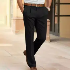 Celana Kerja Hitam Formal Import London Celana Kantor Katun Polos