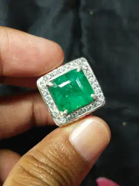 cincin Zamrud ring perak