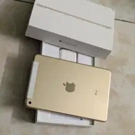 ipad mini 4 gold cellular 4g LTE fullset mulus tab apple siap pakai