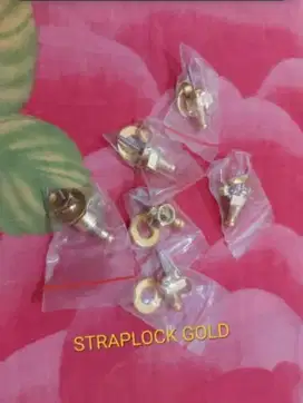 Straplock gold for gitar or bass