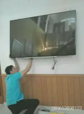 jasa PASANG BRACKET utk TV LED LCD buat gantungan di tembok kuat kokoh