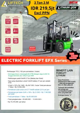 ELECTRIC FORKLIFT 2.5 / 3TON