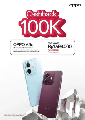 Cash dan kredit Oppo A3x