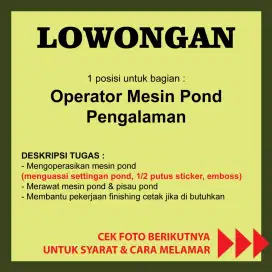 Operator Pond Pengalaman Tambora