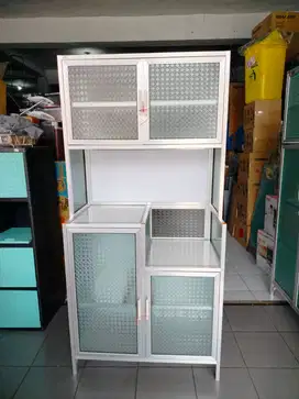 RAK PIRING KACA 2 PINTU ALUMINIUM