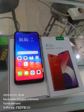 Oppo A3s 6/128gb bekas fullset normal bisa TT