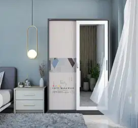 LEMARI BESI SLIDING 2 PINTU TERBARU