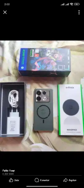 Jual charger hp infinix note 40 dari bawaan kotak nya (45 watt)