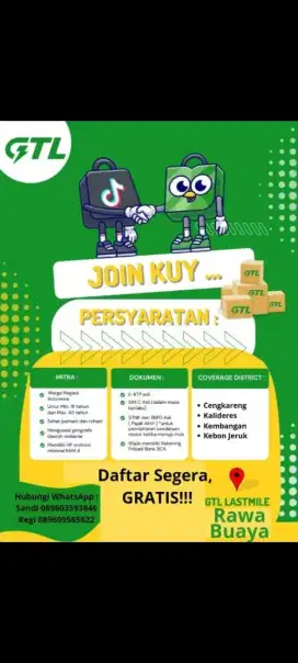 DIBUTUHKAN KURIR EXPEDISI TOKOPEDIA&TIKTOK SHOP