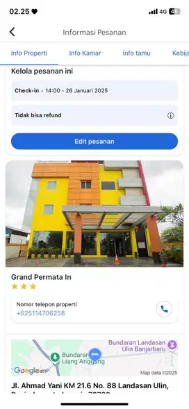 Booking Hotel Grand Permata In Banjarbaru tanggal 26 Januari 2025