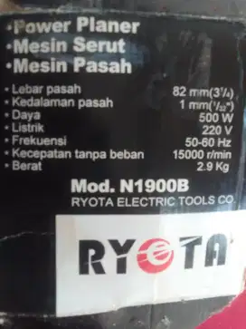 Mesin Serut Merk Ryota