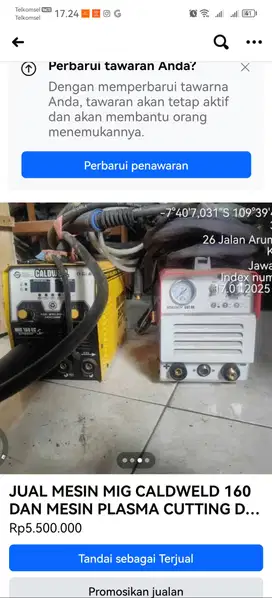 Jual mesin potong plasma daiden cut 40 dan las MIG Caldwel 160 EC