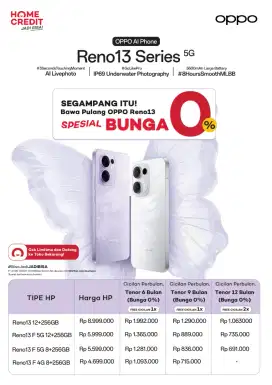 oppo reno 13 bisa cicilan 0%